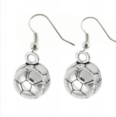 Voetbal oorbellen-Zilveren oorhaken - Charme Bijoux