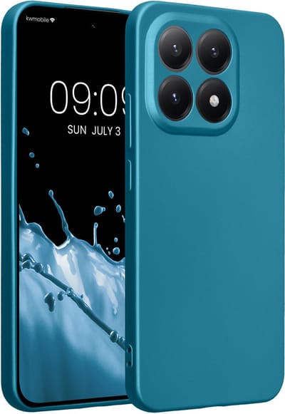 kwmobile metallic telefoonhoesje van TPU - geschikt voor Xiaomi 15T - Flexible case voor smartphone - In Metallic carabisch blauw