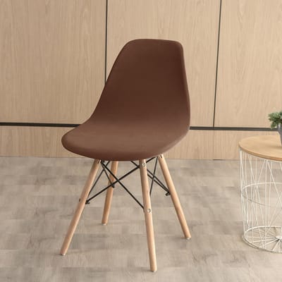 Housse de chaise en velours doux et épais, couvre-chaise scandinave extensible, housse de siège de salle à manger, pour hôtel, maison, salon 1pc café