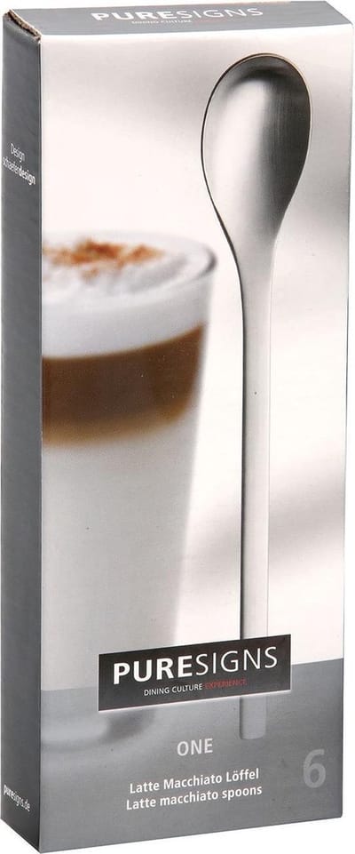 PURESIGNS ONE Extra Latte Macchiato Lepels – 6-delig – Mat RVS 18/10