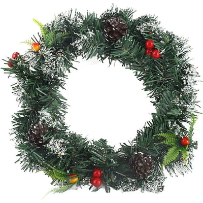 30cm Kunstkerstkrans Kerstslinger voor uw Voordeur Huwelijksceremonie black