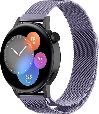 Strap-it Luxe Milanese bandje - geschikt voor Huawei Watch GT 2 42mm / GT 3 42mm / GT 3 Pro 43mm - lichtpaars
