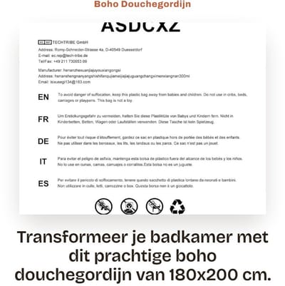 Dailygoods- Douchegordijn 180x200 cm - Waterdicht - Wasbaar - Polyester - Modern Abstract - Hoge kleurechtheid - Uniek ontwerp - Badgordijn
