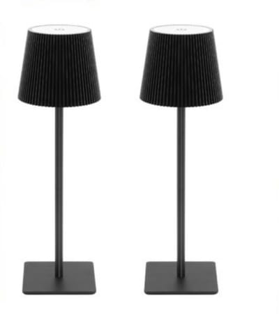 LUTEC Chester - Draagbare LED tafellamp - 2-pack - Dimbaar - Langdurige werking (tot 40 uur) - USB-C compatibel - 3000K/4000K/6500K - IP44 weerbestendig - Mat zwart