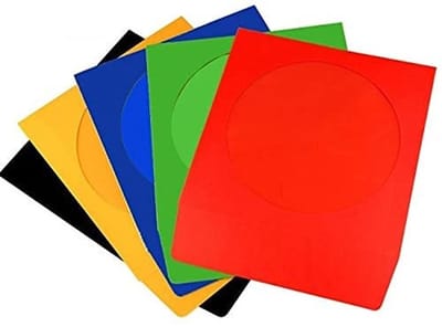 JHUBERS- CD Sleeves 50 Stuks - Gekleurd Papier - Transparante Vensters - Eenvoudige Indexering - Model PS0750M - Goedkoop - Cd Hoezen