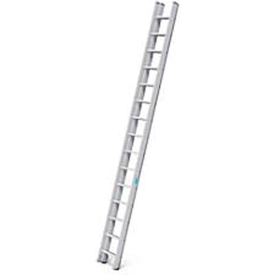 Alu-schuifladder Stabilo, 2-delig, 2 x 15 sporten, met dwarssteun en Trigon-dwarssteun