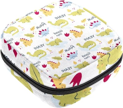 Maandverband etui - Tampon houder - Hygiënisch opbergen - Ingebouwd klein vak - 12 x 17 x 17 cm - Dierenprint