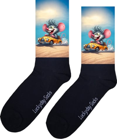 Muis - Opkikkertje - Kaas - Grappige sokken - Valentijn cadeau - Verjaardag cadeau - Kerst cadeau - Auto - Grappige sokken - Leuke sokken - Vrolijke sokken - Kerst sokken - Vaderdag - Moederdag - Socks maken Happy - 37-44