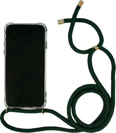 Ulanax - Telefoon hoesje met koord - Shockproof Backcover van PC/TPU - iPhone 12/12 Pro - Zwart goud