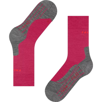 FALKE TK5 Wandelsokken anti blaren, lichte padding merinowol sportsokken dames rood - Maat 35-36