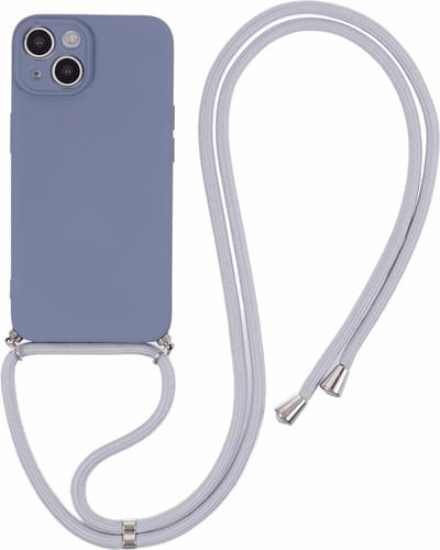 Coverup Hoesje - Geschikt voor iPhone 15 Hoesje - Coverup Colour TPU Back Cover met Koord - Slate Grey