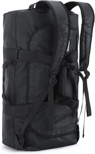 Famanu – Sporttas voor heren - waterbestendige reistas - groot - heavy duty - convertible sportrugzak met rugzakriemen en schoenenvak - voor sportschool - sport - reizen - 60 l/90 l - zwart - 60L - reistassen