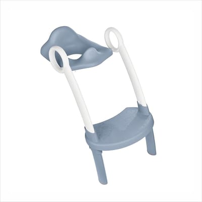 Rotho Babydesign TOP toilettrainer - toiletbril met ladder, anti-slip & in hoogte verstelbaar - potjestrainer voor kinderen, opvouwbaar, comfortabel & makkelijk schoon te maken, blauw