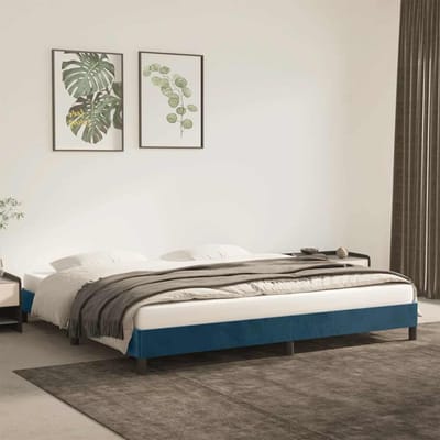 vidaXL - Bedframe - zonder - matras - 200x200 - cm - fluweel - donkerblauw