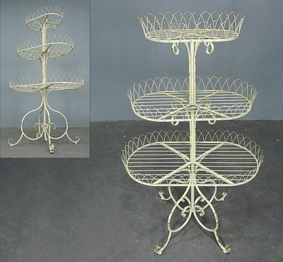 Etagère-Tafel Ovaal Metaal – 79,5×45,5×134 cm – Brocante Stijl