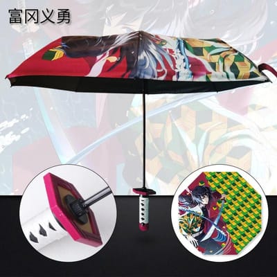 Perfect One Piece Zoro Demon Slayer Katana Paraplu Zonnige Opvouwbare Parasol Anime Tanjirou Kimetsu No Yaiba Samurai Katana Zwaard Paraplu's