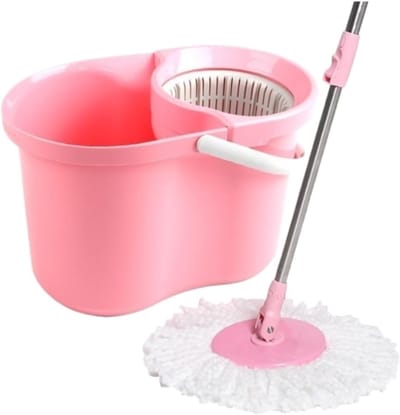 Dweil Mop Set - Vloerreiniger - Huis Schoonmaken - Handgeperste Wringfunctie - 130cm Lengte - Roze