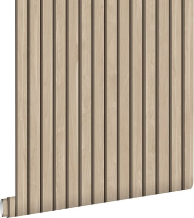 ESTAhome behang houten wandpanelen 3d beige - 53 cm x 10.05 m - 139607