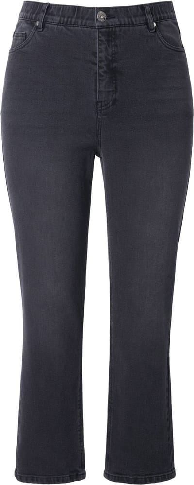 Studio Untold - Dames - Mom jeans wijde pijpen 5-pocket elastische tailleband - Zwart - Maat 42