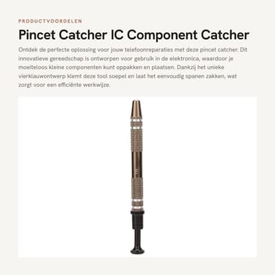 Dailygoods - Pincet Catcher - IC Component Catcher - Vierklauwontwerp - 4,5 inch - Metaal - Handig voor telefoon reparatie - Precisie tool
