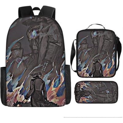 Luxe Nieuwigheid Bijzonder Cool Skibidi Toilet 3D Print 3 stuks/Set leerling Schooltassen Laptop Dagrugzak Rugzak Lunchtas Etui