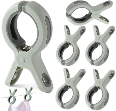 Strandhanddoekclips - 6 stuks - Grote Wasknijper - Quiltclips - Wasknijpers - Grote Knijpers - Handdoekknijpers - Strandlaken Knijpers - Handdoek Klemmen - Strandlakenclip voor strandstoel - Winddicht - Voor badhanddoek, beddengoed en kleding - Groen