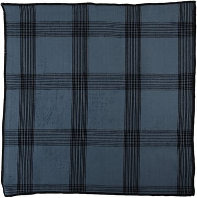 Linen & More - Servetten 'Black Check' (40cm x 40cm, Mirage Blue)