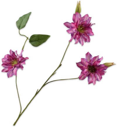 Silk-ka Kunstbloem-Zijden Bloem Clematis Tak Rood-Oranje 98 cm