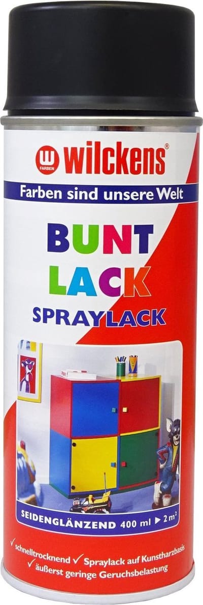 Wilckens Spuitlak - Verkeerszwart - RAL 9017 - 400ml - Sneldrogend en Roestwerend - Zijdeglans