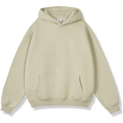 350G Velvet Hoodie voor Heren Effen Kleur Losse Verdikte Jas S beige