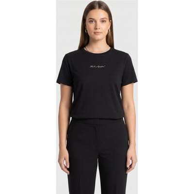 Karl Lagerfeld Silver Signature T-shirt Black Taglia: L | Outlet | Donna | Nero