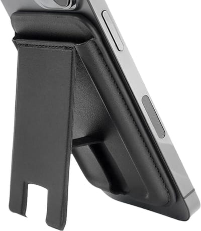 Telefoonkaarthouder - Portemonnee houder - Kaarten meenemen - Magnetische bevestiging - Slank ontwerp - Zwart