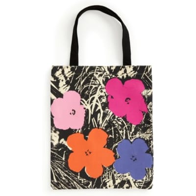 Warhol Flowers Canvas Tote Bag - Pink - Galison