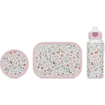 Mepal Lunchset (pop-up fles. lunchbox & fruitbox) Campus Little Dutch - 400 + 750 + 300 ml - Broodtrommel en Drinkbeker voor kinderen - Bento box - Pop-up drinkfles - Fairy Wonders