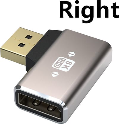 NÖRDIC Displayport Haakse Adapter - Male naar Female - 8K60Hz -Geschikt voor PC, Laptop & Dockingstation