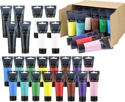 Acrylverf Set 24pcs - Hobbyverf Tubes 75ML - Schilderen voor beginners en gevorderde kunstenaars