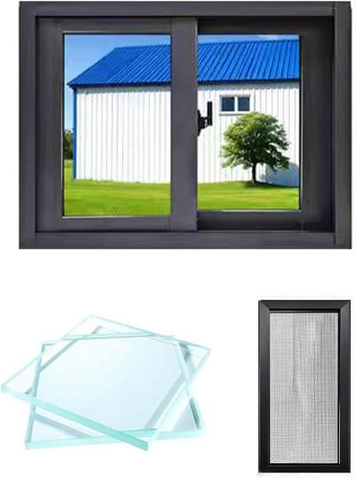 Vervangend Venster - Schuifrooster - Ventilatie Verbeteren - Roestbestendig Aluminium - 16x16 - Zwart