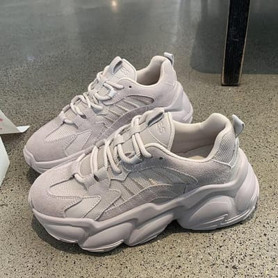 Baskets pour femmes Chaussures vulcanisées Mode coréenne Femme Noir Rose Plateforme Semelle épaisse Chaussures de course décontractées Femme 35 violet clair