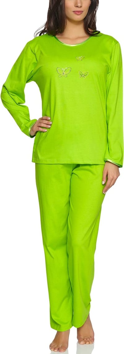 Merry Style Dames Pyjama - Lange mouwen - Lange broek - Katoen - MS-DR-Malwa-PJ - Groen (Lange mouwen) - S
