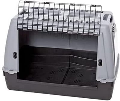 Transportbox Huisdier - Dierenkooi Auto - Veilig Vervoer - Afgeschuinde Zijkanten - 77 x 43 x 51 cm - Grijs