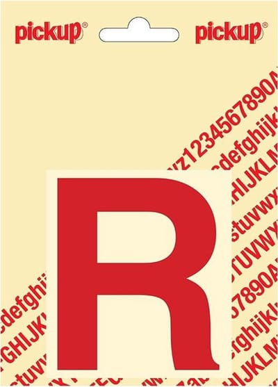 Pickup plakletter Helvetica 80 mm - rood R