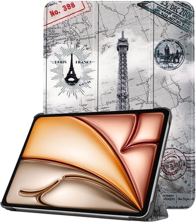 Hoesje - Geschikt voor Apple iPad Air M3/M4 (2025/2026) - 11 inch - Dun & Stevig - Trifold Bookcase - Hard Cover - Hardcover Book Case - Tablet Hoes - Eiffeltoren