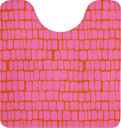 WC mat met uitsparing 55x60 cm - Antislip - Organisch - Raster - Roze - Toiletmat met uitsnijding - Vloermat - Douchemat - Toilet tapijt - Toiletmatten
