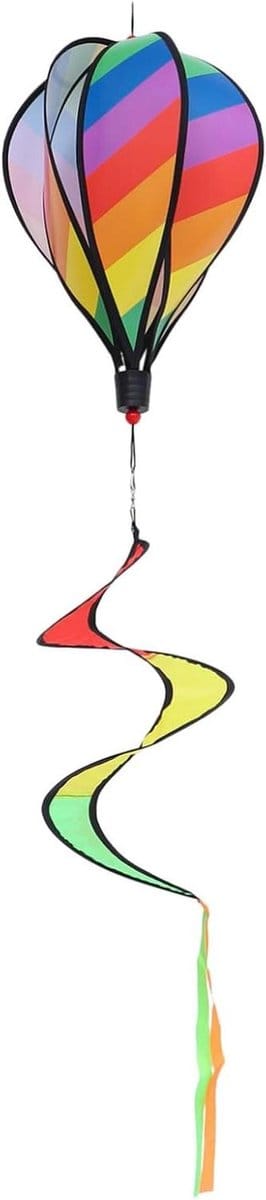 Heteluchtballon Tuindecoratie - Windsok Ornament - Buiten Versieren - UV Waterbestendig - 120 cm Hoog - Veelkleurig