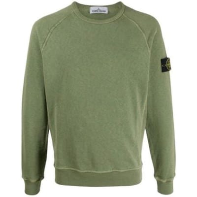 Stone Island Effen Kleur Pullover Ronde Hals Lange Mouwen Sweatshirt Heren sweatshirt Groen 721566060-V0158 S gray