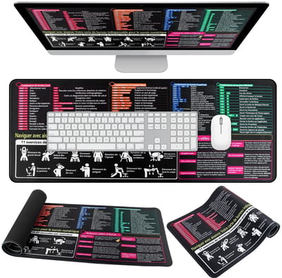 Dailygoods - Excel Bureauonderlegger Franse Exel muismat Frans 80 x 30 cm Tastenmeister muismat Franse muismat met Excel Word randen muismatten voor computer, laptop en pc