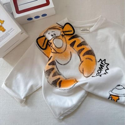 Kinder T-shirt Lente Onderhemd Jongens Lange mouw Koreaanse Stijl Losse Tops voor Meisjes Lente Nieuwe Kinderkleding 140cm