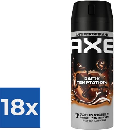 Axe Deodorant Spray Anti Transpirant Dark Temptation 150 ml - Voordeelverpakking 18 stuks
