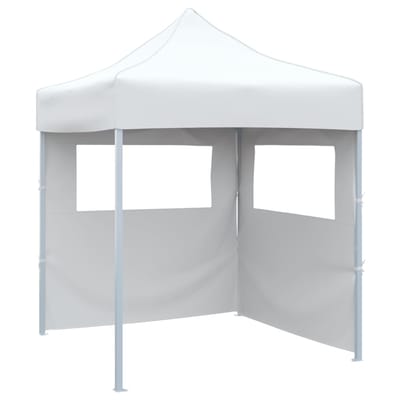vidaXL - Partytent - met - 2 - zijwanden - inklapbaar - 2x2 - m - staal - wit