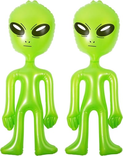 Solidchoice - Set van 2 Opblaasbare Aliens voor Feestdecoratie